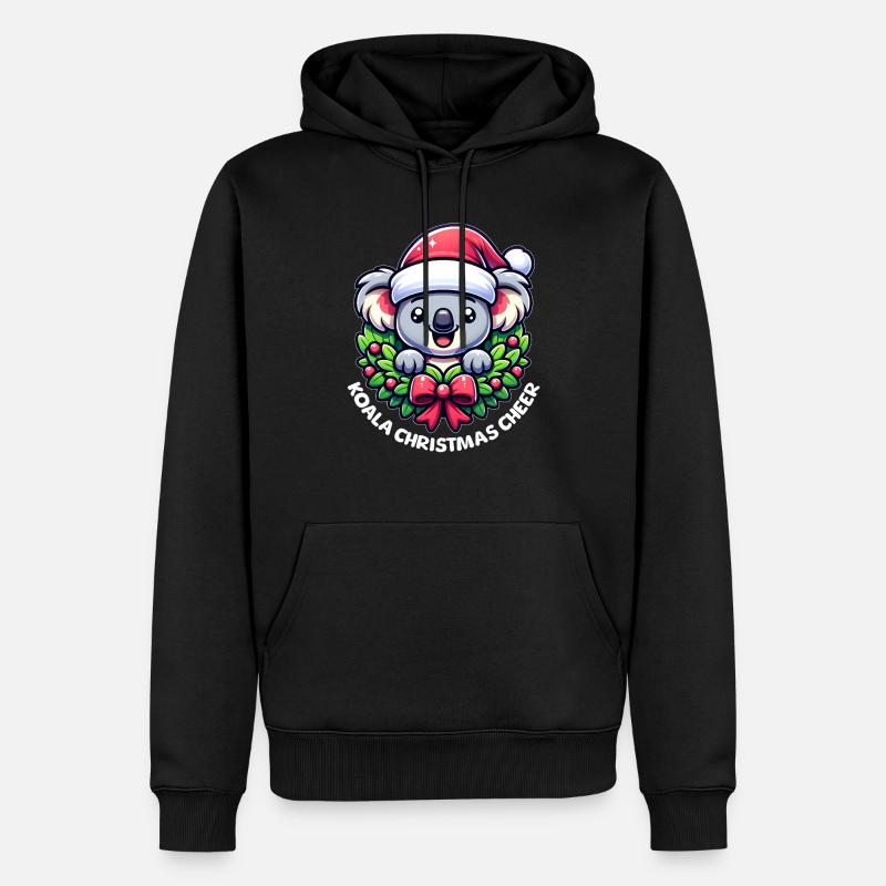 Weihnachts-Koala - Männer Premium Bio Hoodie - Schwarz