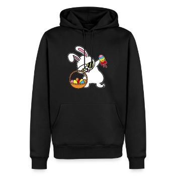 Dabbing Osterhase Ostern Hase - Männer Premium Bio Hoodie - Schwarz - Vorne - Nico (187cm)