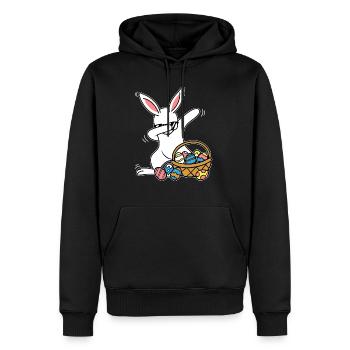 Dabbing Osterhase Ostern Hase - Männer Premium Bio Hoodie - Schwarz - Vorne - Nico (187cm)