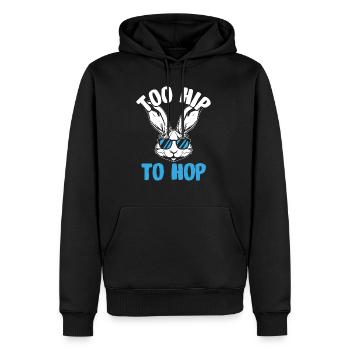 Trop branché pour sauter pour un amoureux des lapins - Sweat à capuche Premium bio Homme - noir - Devant - Nico (187cm)