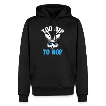 Trop branché pour sauter pour un amoureux des lapins - Sweat à capuche Premium bio Homme - noir - Devant - Nico (187cm)