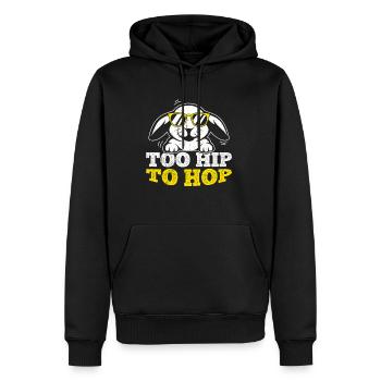 Trop branché pour hop pour un motif d’amant de lapin - Sweat à capuche Premium bio Homme - noir - Devant - Nico (187cm)