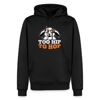Trop branché pour hop pour un motif d’amant de lapin - Sweat à capuche Premium bio Homme - noir - Devant - Nico (187cm)