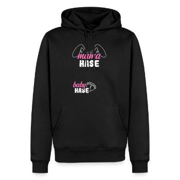Maman Lapin Bébé Lapin Naissance Grossesse Devenir - Sweat à capuche Premium bio Homme - noir - Devant - Nico (187cm)