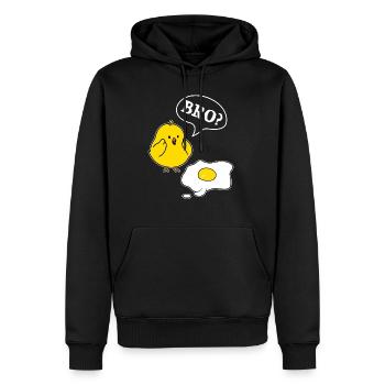 Bro? Chicks and Eggs Funny Chick Motif - Men’s Premium Organic Hoodie - black - Front - Nico (187cm)