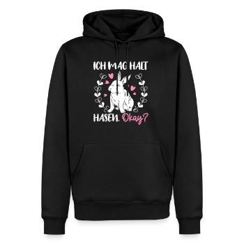J’aime juste les lapins les lapins les lapins les enfants - Sweat à capuche Premium bio Homme - noir - Devant - Nico (187cm)