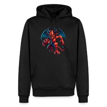 Satan Runs - Men’s Premium Organic Hoodie - black - Front - Nico (187cm)