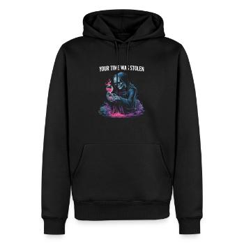 Your Time was Stolen - Stunning Skeleton Time Quot - Men’s Premium Organic Hoodie - black - Front - Nico (187cm)