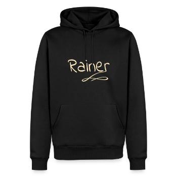 Vorname Rainer - Männer Premium Bio Hoodie - Schwarz - Vorne - Nico (187cm)