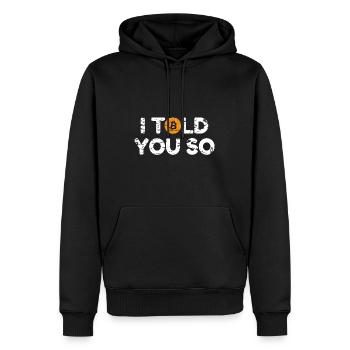 Bitcoin, je vous l’avais bien dit - Sweat à capuche Premium bio Homme - noir - Devant - Nico (187cm)