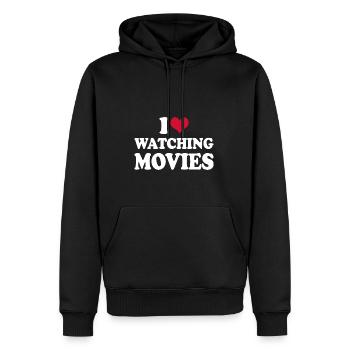 Film Kino J’aime regarder des films Critique de cinéma - Sweat à capuche Premium bio Homme - noir - Devant - Nico (187cm)