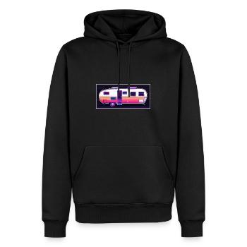Camping-car / Camping-car / camping / Roadtrip / Voyage - Sweat à capuche Premium bio Homme - noir - Devant - Nico (187cm)