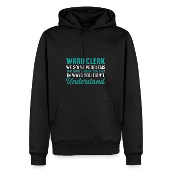Nous résolvons les problèmes Coordinateur santé Cadeau - Sweat à capuche Premium bio Homme - noir - Devant - Nico (187cm)