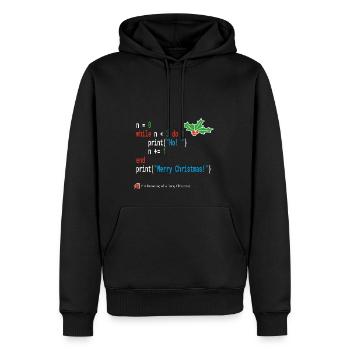 Ho! Ho! Ho! - Merry Christmas - Ruby Geek Design - Men’s Premium Organic Hoodie - black - Front - Nico (187cm)