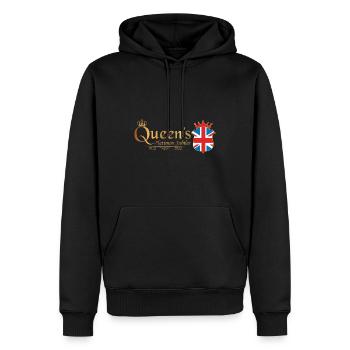 British Queen Monarchy Platinum Jubilee 70th yr - Men’s Premium Organic Hoodie - black - Front - Nico (187cm)