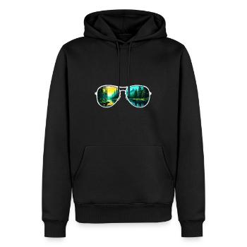 Sunglasses / Reflection / Forest / Reflection - Men’s Premium Organic Hoodie - black - Front - Nico (187cm)