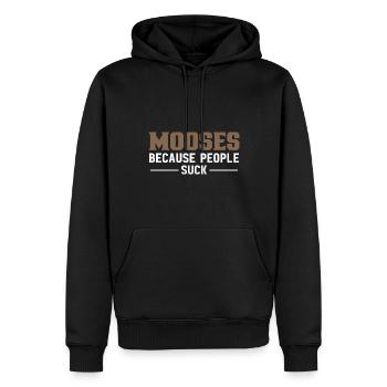 Life is better with moose! Funny moose saying - Men’s Premium Organic Hoodie - black - Front - Nico (187cm)