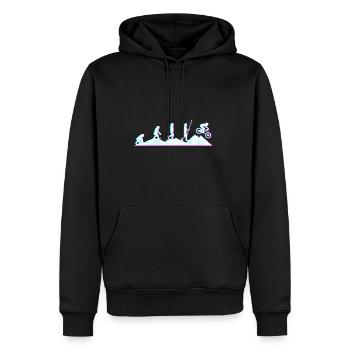 Evolution MTB Mountainbike Geschenk BMX Zubehör - Männer Premium Bio Hoodie - Schwarz - Vorne - Nico (187cm)