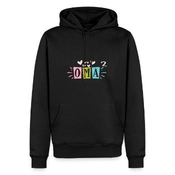 Oma hoch Zwei - Männer Premium Bio Hoodie - Schwarz - Vorne - Nico (187cm)