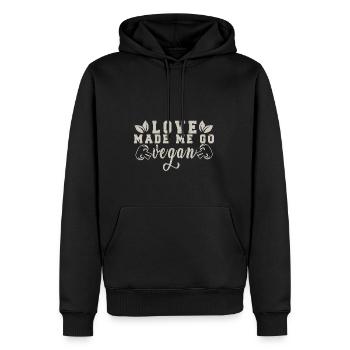 Vegan Fleischlos Tierlieb & Veganer - Männer Premium Bio Hoodie - Schwarz - Vorne - Nico (187cm)