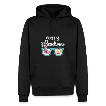 Joyeux Beachmas, Noël en juillet, Noël en juillet - Sweat à capuche Premium bio Homme - noir - Devant - Nico (187cm)