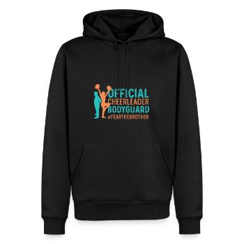 Offizieller Cheerleader -Leibwächter Rückenspotter - Männer Premium Bio Hoodie - Schwarz - Vorne - Nico (187cm)