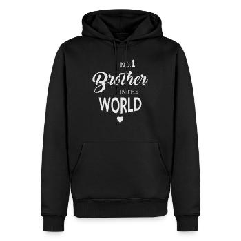 No1 Brother - Sweat à capuche Premium bio Homme - noir - Devant - Nico (187cm)