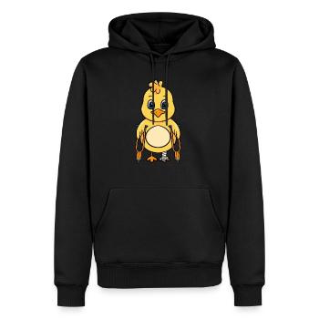 Chick with broken leg - Men’s Premium Organic Hoodie - black - Front - Nico (187cm)