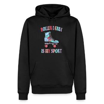 Le roller derby est mon sport - Sweat à capuche Premium bio Homme - noir - Devant - Nico (187cm)