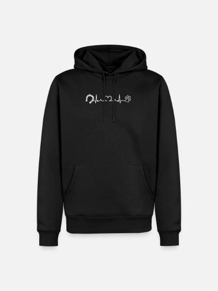 Hufeisenhund Heartbeat - Männer Premium Bio Hoodie - Schwarz