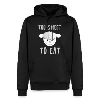 Sheep - TOO SWEET TO EAT - vegan fun4m3animal - Men’s Premium Organic Hoodie - black - Front - Nico (187cm)