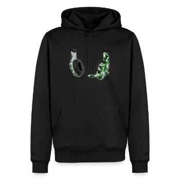 Gamer camouflage headphone - Männer Premium Bio Hoodie - Schwarz - Vorne - Nico (187cm)