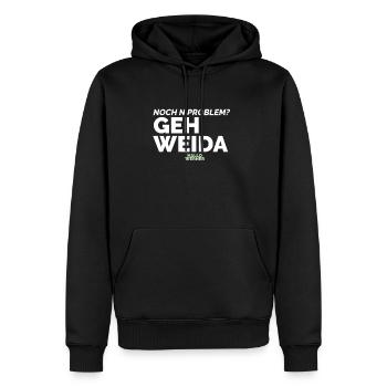 Hallo Werner 2 - Männer Premium Bio Hoodie - Schwarz - Vorne - Nico (187cm)