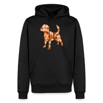 Chien cubiste - Sweat à capuche Premium bio Homme - noir - Devant - Nico (187cm)