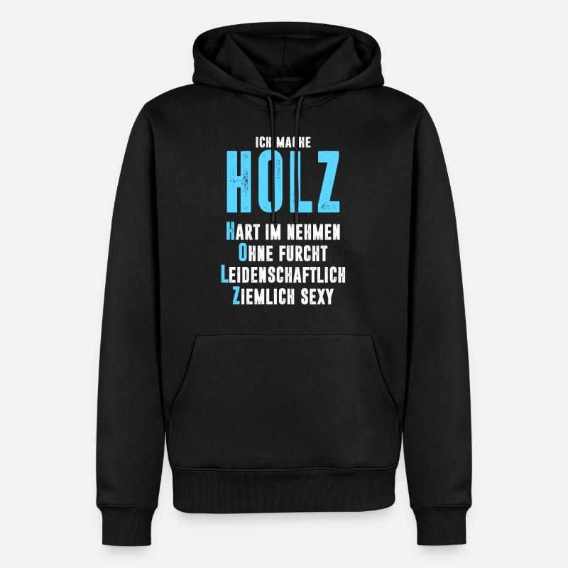 BOIS - Sweat à capuche Premium bio Homme - noir
