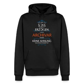 Archivar Beruf - Männer Premium Bio Hoodie - Schwarz - Vorne - Nico (187cm)