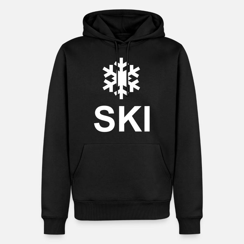 Flake und Ski - Männer Premium Bio Hoodie - Schwarz
