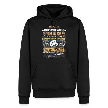 Edles Berufe-Shirt für den Betonbauer - Männer Premium Bio Hoodie - Schwarz - Vorne - Nico (187cm)
