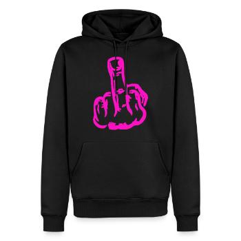Mittelfinger Middle finger fuck you fuck off - Männer Premium Bio Hoodie - Schwarz - Vorne - Nico (187cm)