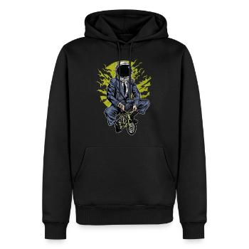 RENDRE LA LUNE - cadeau motard Astronautes - Sweat à capuche Premium bio Homme - noir - Devant - Nico (187cm)