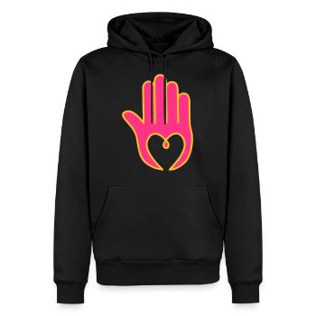 Ornement emblème Mandala07 - Sweat à capuche Premium bio Homme - noir - Devant - Nico (187cm)