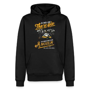 Keine Therapie nur Angeln Angler Geschenk - Männer Premium Bio Hoodie - Schwarz - Vorne - Nico (187cm)