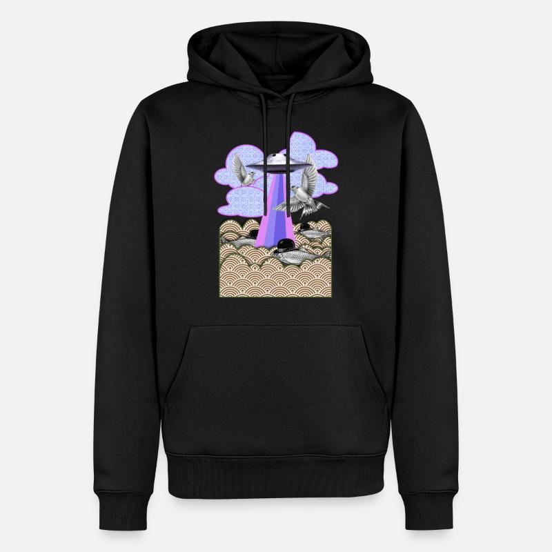 Flamingo - Männer Premium Bio Hoodie - Schwarz