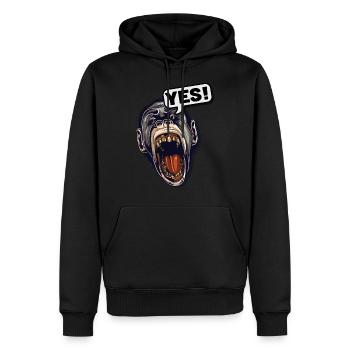 YES! Primat Affe Schimpanse - Männer Premium Bio Hoodie - Schwarz - Vorne - Nico (187cm)