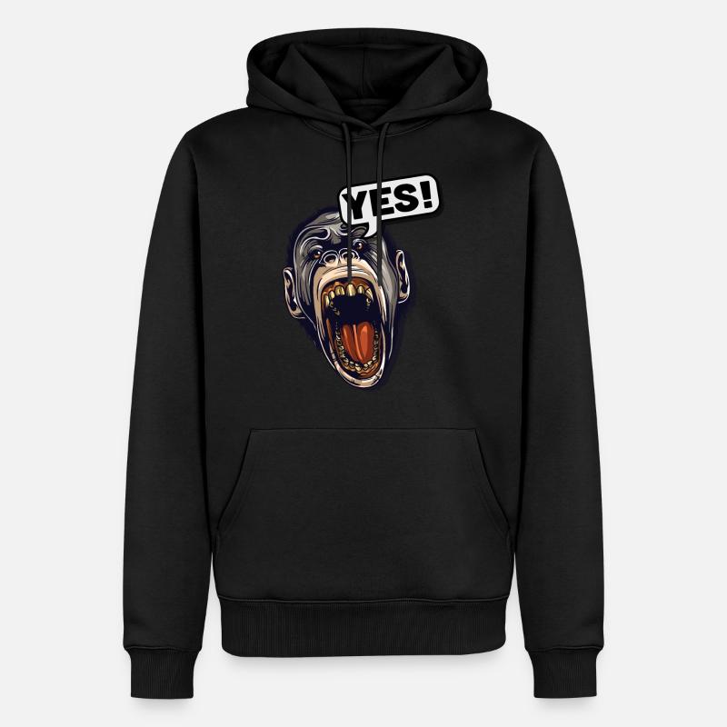 YES! Primat Affe Schimpanse - Männer Premium Bio Hoodie - Schwarz