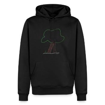 Grenouilles échelle arbre, nature écologique météo - Sweat à capuche Premium bio Homme - noir - Devant - Nico (187cm)
