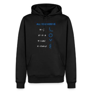 Math Love Motif Design Wedding Teacher Gift - Men’s Premium Organic Hoodie - black - Front - Nico (187cm)