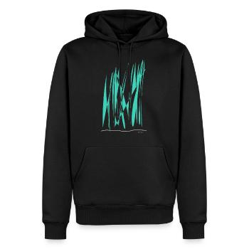 Line color - Männer Premium Bio Hoodie - Schwarz - Vorne - Nico (187cm)