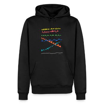 Line color - Männer Premium Bio Hoodie - Schwarz - Vorne - Nico (187cm)