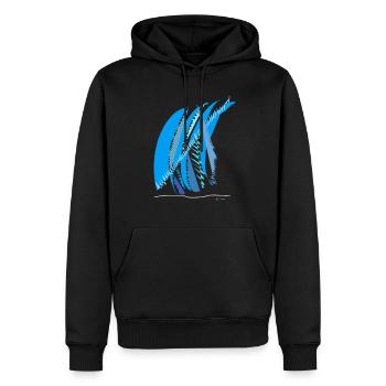 Line color - Männer Premium Bio Hoodie - Schwarz - Vorne - Nico (187cm)